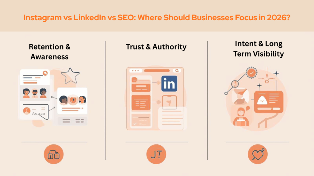 instagram vs linkedin vs seo where should businesses focus in 2026